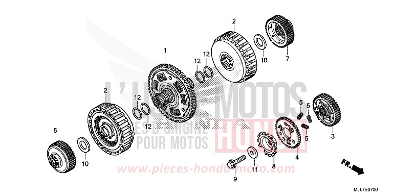 KUPPLUNG von Integra 750 MAT BULLET SILVER (NH389) von 2014